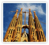 The sagrada familia is one of the landmarks in Barcelona